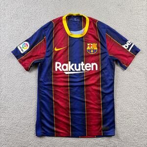 FC Barcelona Soccer Jersey Mens Medium Red Blue Nike Home Spain 2020 2021 Futbol